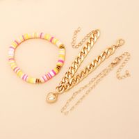 Nihaojewelry Multi-layer Metal Heart Shape Chain Soft Ceramic Bracelet Set Jewelry Wholesale main image 4