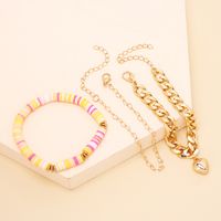 Nihaojewelry Multi-layer Metal Heart Shape Chain Soft Ceramic Bracelet Set Jewelry Wholesale main image 5