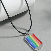Großhandel Schmuck Mode Sechs-farben-regenbogen-anhänger-edelstahl-halskette Nihaojewelry main image 3