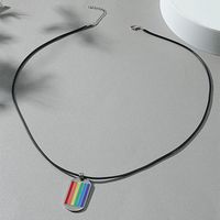 Großhandel Schmuck Mode Sechs-farben-regenbogen-anhänger-edelstahl-halskette Nihaojewelry main image 4