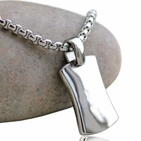 Nihaojewelry Stainless Steel Carve Flower Square Tag Necklace Pendants Wholesale Jewelry main image 3