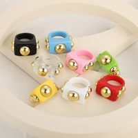 Wholesale Jewelry Fashion Candy Color Metal Acrylic Ring Nihaojewelry main image 1