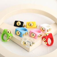 Wholesale Jewelry Fashion Candy Color Metal Acrylic Ring Nihaojewelry main image 3