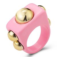 Wholesale Jewelry Fashion Candy Color Metal Acrylic Ring Nihaojewelry main image 5