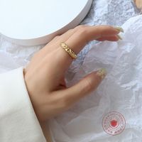 Vente En Gros Bijoux En Feuille D&#39;étain Texture Bague En Acier Au Titane Nihaojewelry main image 1