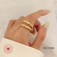 Wholesale Jewelry Tin Foil Texture Double Titanium Steel Ring Nihaojewelry main image 1