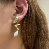 Wholesale Jewelry Baroque Spiral Pearl Pendant Earrings Nihaojewelry main image 5
