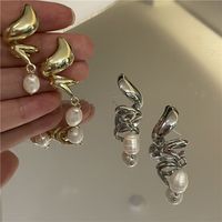 Wholesale Jewelry Baroque Spiral Pearl Pendant Earrings Nihaojewelry main image 4