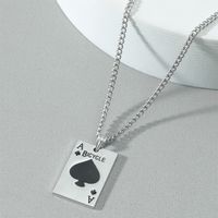 Nihaojewelry Punk Style Playing Cards Spades Pendant Necklace Wholesale Jewelry sku image 1