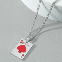 Nihaojewelry Punk Style Playing Cards Spades Pendant Necklace Wholesale Jewelry sku image 2
