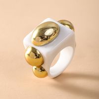 Wholesale Jewelry Fashion Candy Color Metal Acrylic Ring Nihaojewelry sku image 10