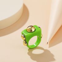 Wholesale Jewelry Fashion Candy Color Metal Acrylic Ring Nihaojewelry sku image 12
