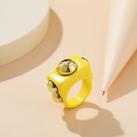 Wholesale Jewelry Fashion Candy Color Metal Acrylic Ring Nihaojewelry sku image 16