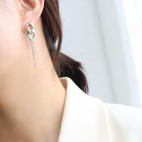Wholesale Jewelry Fashion Thick Chain Tassel Titanium Steel Earrings Nihaojewelry sku image 2