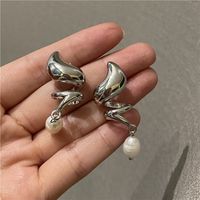 Wholesale Jewelry Baroque Spiral Pearl Pendant Earrings Nihaojewelry sku image 2