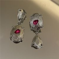 Wholesale Jewelry Spray Paint Lava Surface Colored Zircon Earrings Nihaojewelry sku image 3