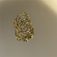Wholesale Jewelry Flower Hollow Diamond Ring Nihaojewelry sku image 1