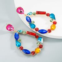 Wholesale Jewelry Fashion Drop-shaped Color Rhinestone Alloy Earrings Nihaojewelry sku image 1