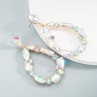Wholesale Jewelry Fashion Drop-shaped Color Rhinestone Alloy Earrings Nihaojewelry sku image 3
