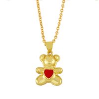 Nihaojewelry Dripping Oil Heart Shape Bear Necklace Wholesale Jewelry sku image 1