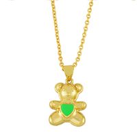 Nihaojewelry Dripping Oil Heart Shape Bear Necklace Wholesale Jewelry sku image 2