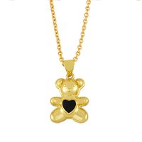 Nihaojewelry Dripping Oil Heart Shape Bear Necklace Wholesale Jewelry sku image 4