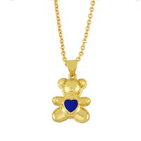 Nihaojewelry Dripping Oil Heart Shape Bear Necklace Wholesale Jewelry sku image 8