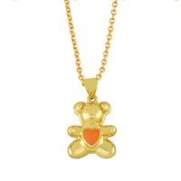 Nihaojewelry Dripping Oil Heart Shape Bear Necklace Wholesale Jewelry sku image 9