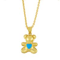 Nihaojewelry Dripping Oil Heart Shape Bear Necklace Wholesale Jewelry sku image 10