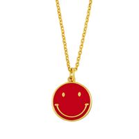 Nihaojewelry Cute Color Dripping Oil Round Brand Smiley Face Necklace Wholesale Jewelry sku image 4
