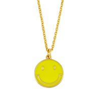 Nihaojewelry Cute Color Dripping Oil Round Brand Smiley Face Necklace Wholesale Jewelry sku image 5
