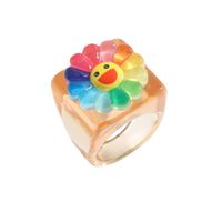 Wholesale Jewelry Resin Acrylic Blooming Smiley Ring Nihaojewelry sku image 2