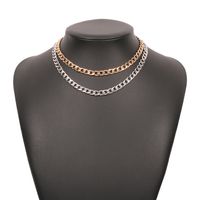 Vente En Gros Bijoux Simple Alliage Épais Collier Double Couche Nihaojewelry sku image 1