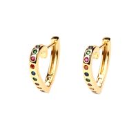 Wholesale Jewelry Fashion Hollow Heart-shape Copper Inlaid Zircon Earrings Nihaojewelry sku image 1