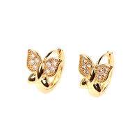 Wholesale Jewelry Simple Butterfly Shape Copper Micro-inlaid Zircon Earrings Nihaojewelry sku image 1