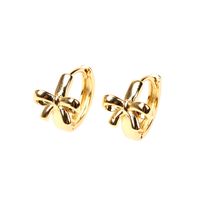 Wholesale Jewelry Simple Gold-plated Bow Copper Earrings Nihaojewelry sku image 1