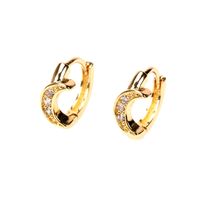 Wholesale Jewelry Fashion Moon Copper Inlaid Zircon Earrings Nihaojewelry sku image 1