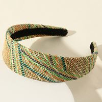 Wholesale Jewelry Plaid Straw Braided Headband Nihaojewelry sku image 2