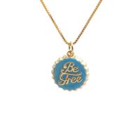 Nihaojewelry Copper-plated Gold English Letters Bottle Cap Pendant Necklace Wholesale Jewelry sku image 3