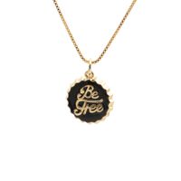 Nihaojewelry Copper-plated Gold English Letters Bottle Cap Pendant Necklace Wholesale Jewelry sku image 4