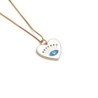 Nihaojewelry Fashion Heart Devil's Eye Pendant Zircon Oil Dropping Necklace Wholesale Jewelry sku image 1