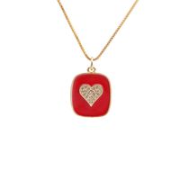 Nihaojewelry Fashion Heart Devil&#39;s Eye Pendentif Zircon Oil Dropping Collier Bijoux En Gros sku image 2