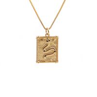 Nihaojewelry Copper Plated Gold Rectangular Heart Palm Demon Eye Necklace Wholesale Jewelry sku image 3