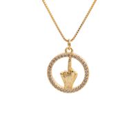 Nihaojewelry Fashion Gesture Pendant Zircon Necklace Wholesale Jewelry sku image 1