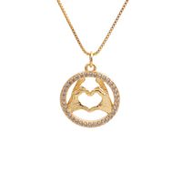 Nihaojewelry Fashion Gesture Pendant Zircon Necklace Wholesale Jewelry sku image 2
