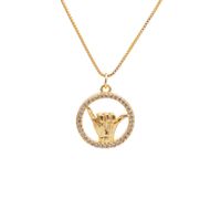 Nihaojewelry Fashion Gesture Pendant Zircon Necklace Wholesale Jewelry sku image 4