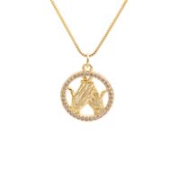 Nihaojewelry Fashion Gesture Pendant Zircon Necklace Wholesale Jewelry sku image 5