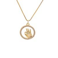 Nihaojewelry Fashion Gesture Pendant Zircon Necklace Wholesale Jewelry sku image 6