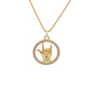 Nihaojewelry Fashion Gesture Pendant Zircon Necklace Wholesale Jewelry sku image 7