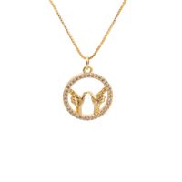 Nihaojewelry Mode Geste Anhänger Zirkon Halskette Großhandel Schmuck sku image 8